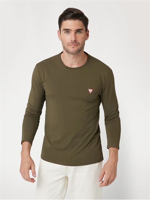 t-shirt uomo verde GUESS | M2YI28J1314/G8F6